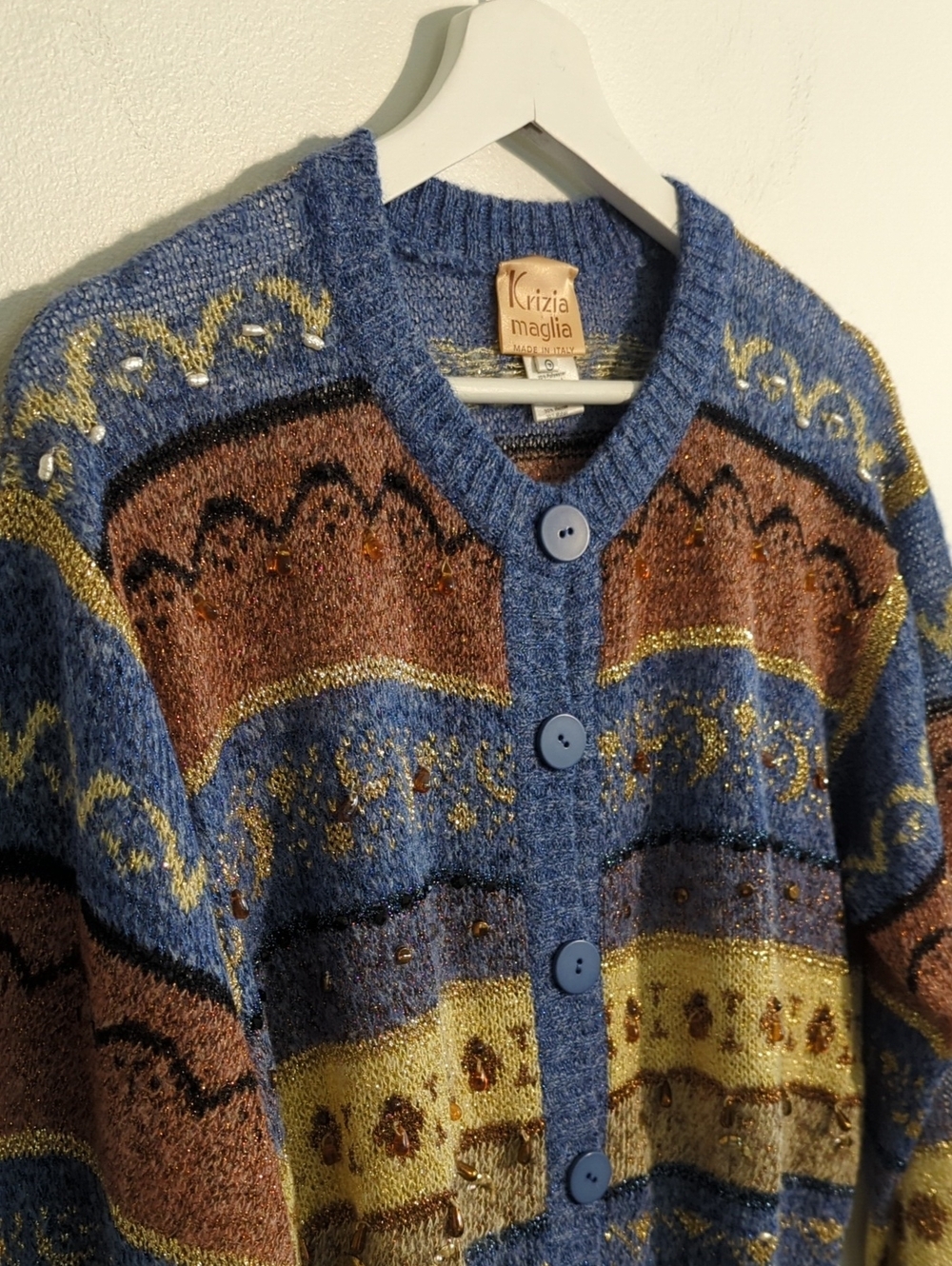 KRIZIA MAGLIA patterned cardigan sweater - size medium - Picture 4 of 10